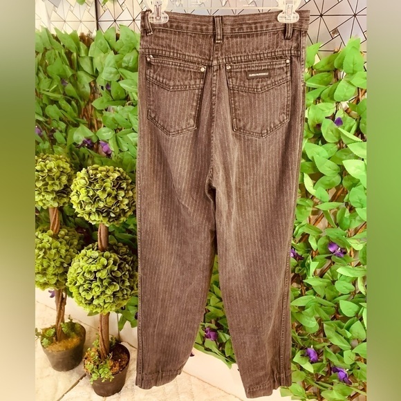 Vintage Gloria Vanderbilt Stripped Black Mom Jeans for Murjani Size 9/28 Denim - Picture 11 of 15